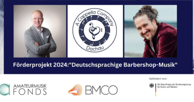 A Cappella Company fördert deutschsprachige Barbershop-Musik und erhält Förderung aus dem Amateurmusikfonds